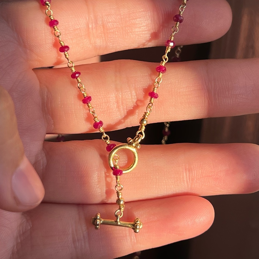 18k Natural Ruby necklace - Picture 2 of 12